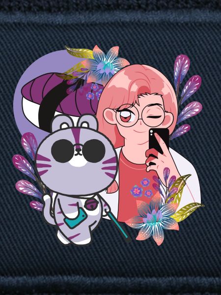 Kawaii-Selfie & Sehbehinderte Katze