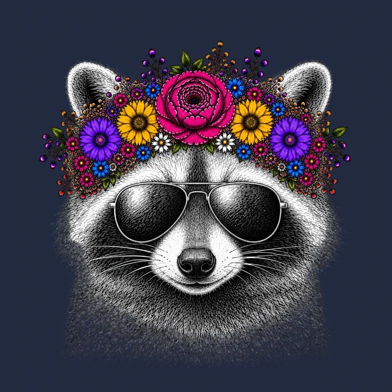 Waschbär Blütenkrone Sonnenbrille