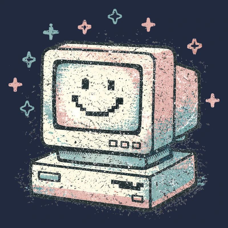 Cute Retro Computer Vintage 80s Tech Style