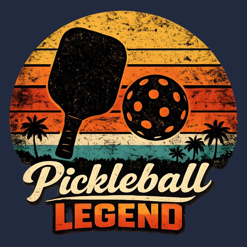 Pickleball Legend Retro Sunset