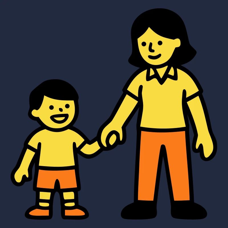 Kindergarten teacher child hand logo