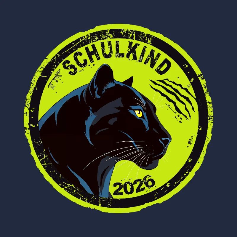Schwarzer Panther Schulkind 2026 Einschulung Cool