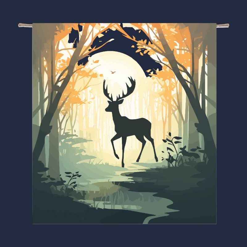 Hirsch im Herbstwald