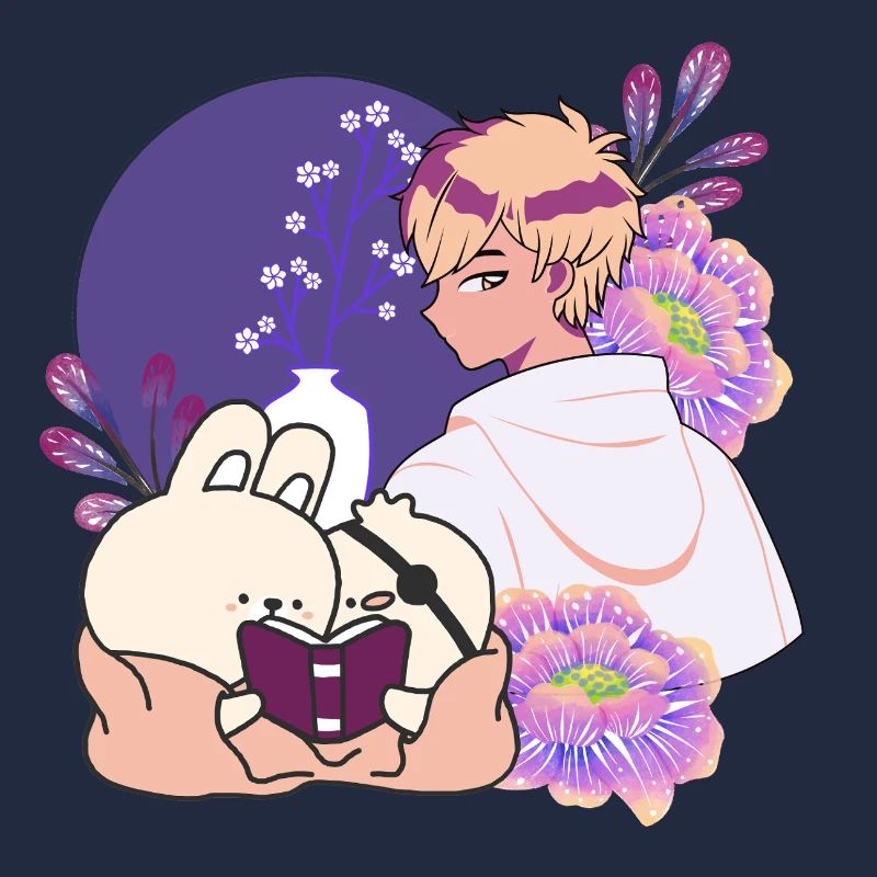 Anime Boy and Animals with Eye Patch Art