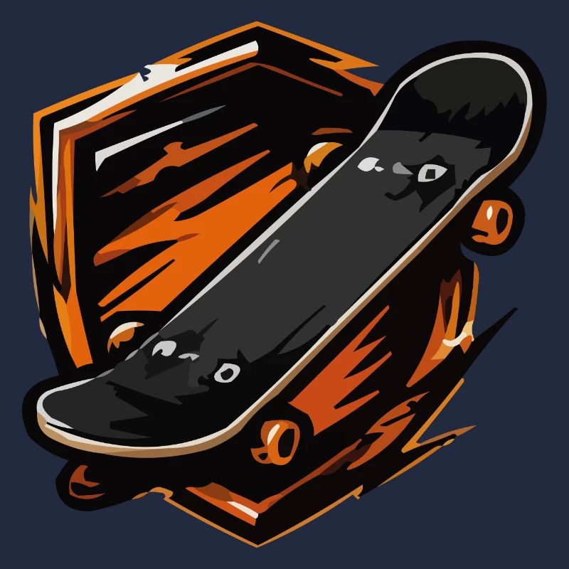 Flammendes Skateboard-Motiv