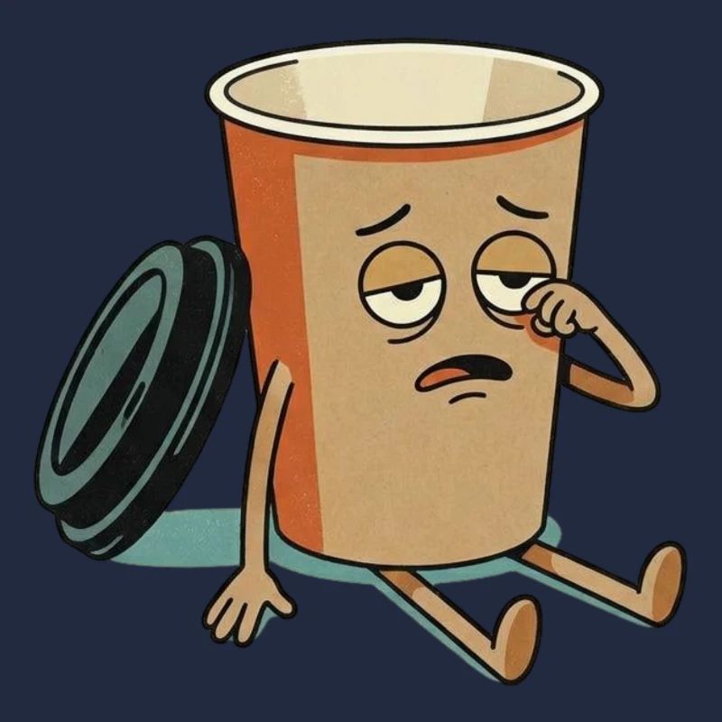 Exhausted Coffee Cup Figure