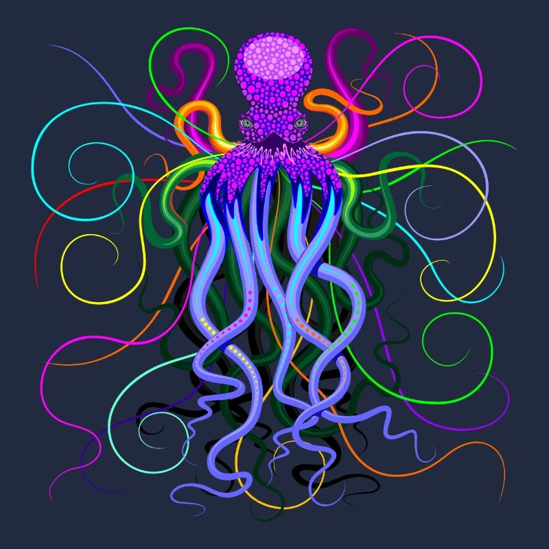 Octopus Trippy Psychedelic Deep Ocean Creature