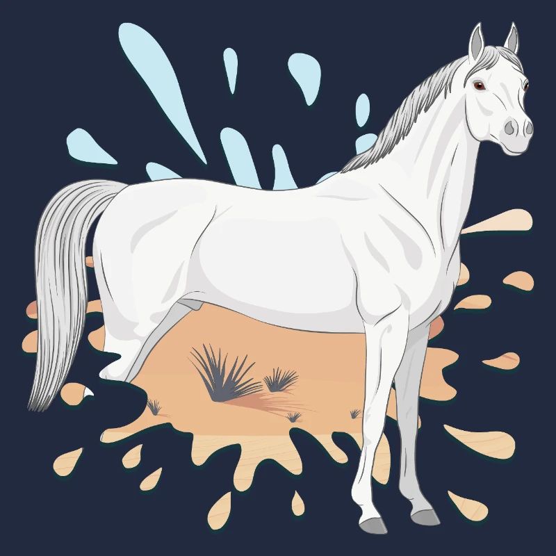 An Abbayan horse and a desert in a spot