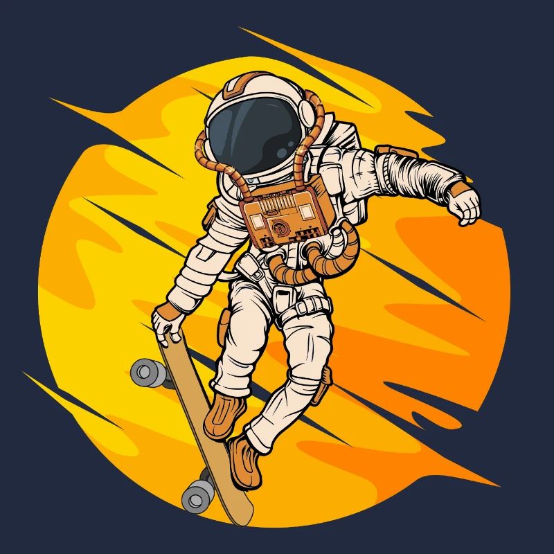 Astronaut Skateboard Sprung