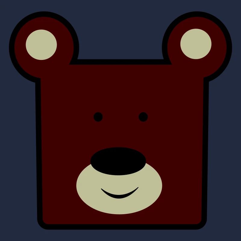Reddish Brown Bear Head Minimal