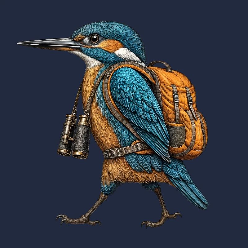 Kingfisher Explorer – Kupferstich eines Eisvägels