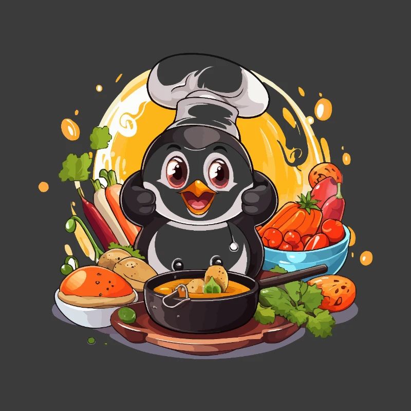 Kitchen Penguin Culinary Art