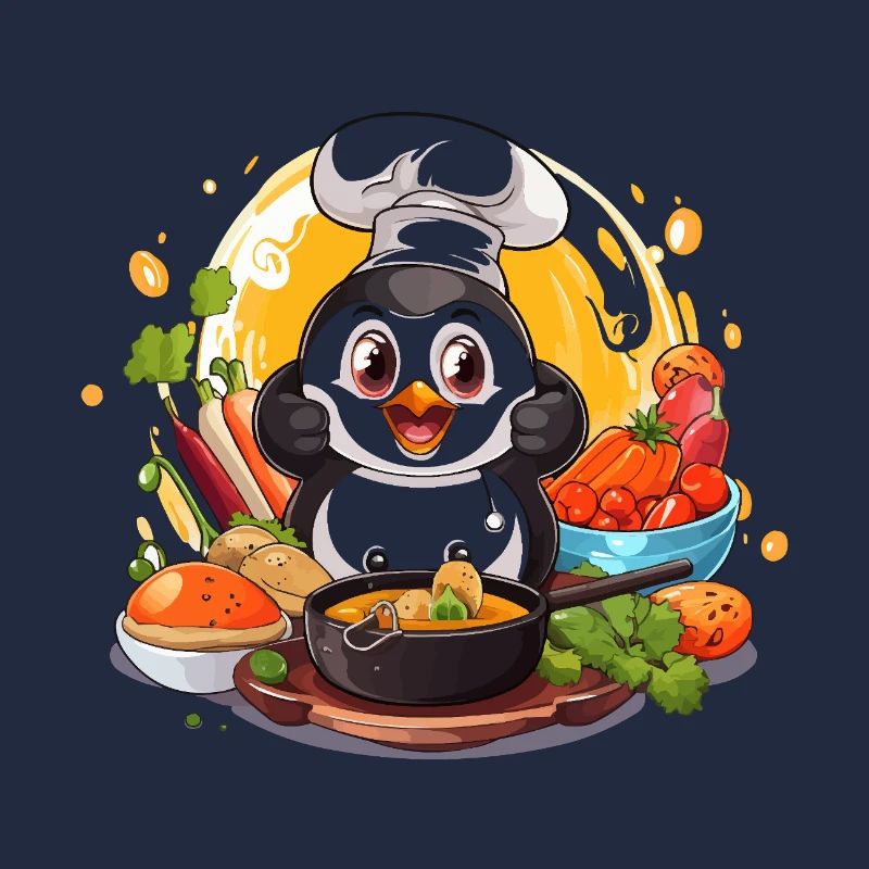 Kitchen Penguin Culinary Art