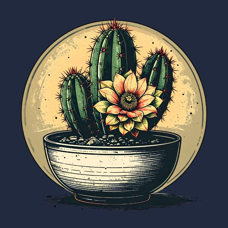 Fleur de cactus en pot – Vintage Circle