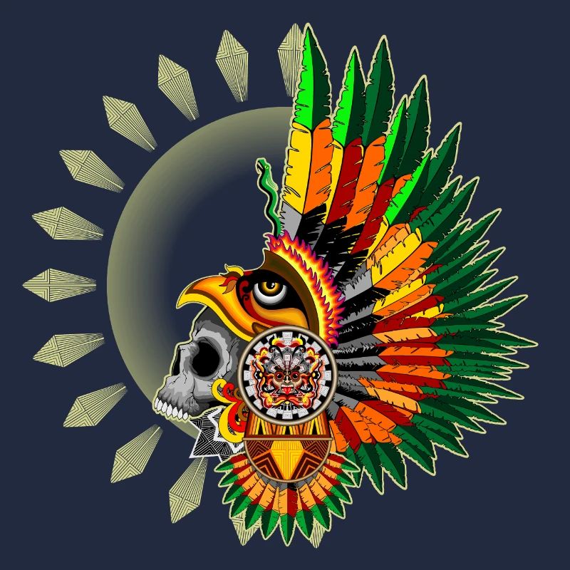 Aztec Eagle Warrior Skull