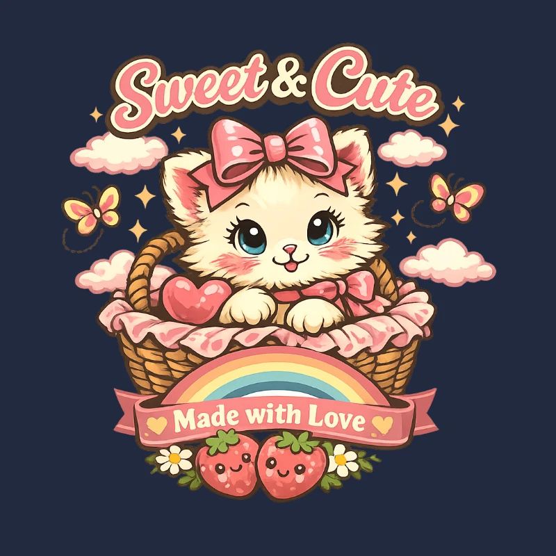 Petit chaton mignon dans le panier