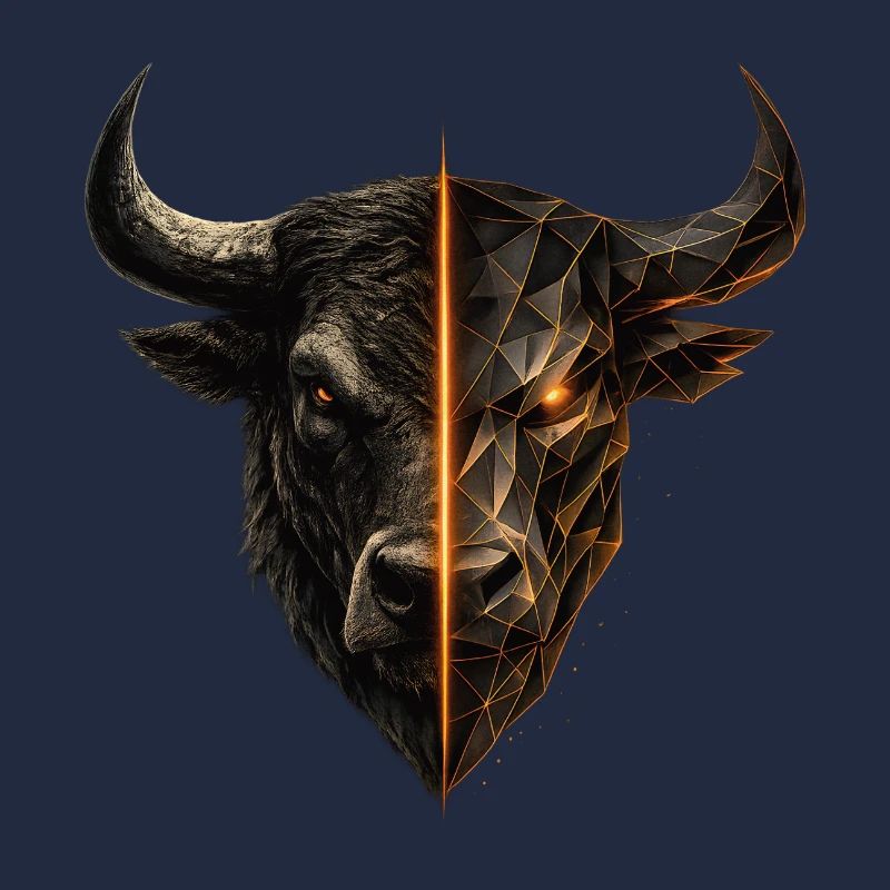 Cyber Bull Split Face Emblem