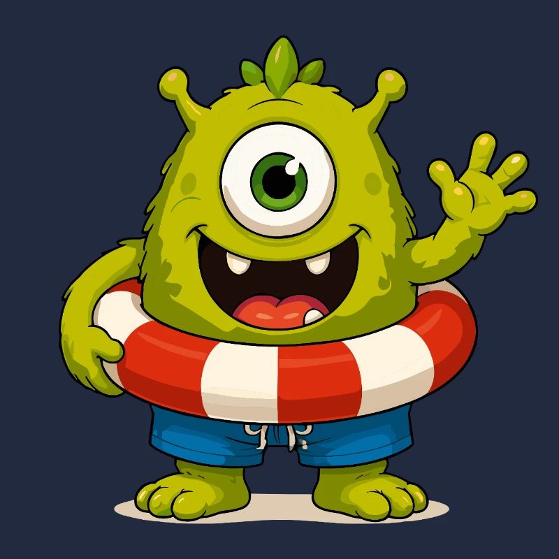 Monster mit Badehose