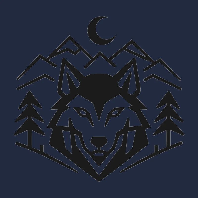 Geometric Wolfpack Emblem: Minimalist Wolf Shirt