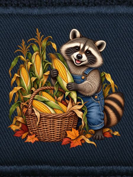 Waschbär bei der Maisernte