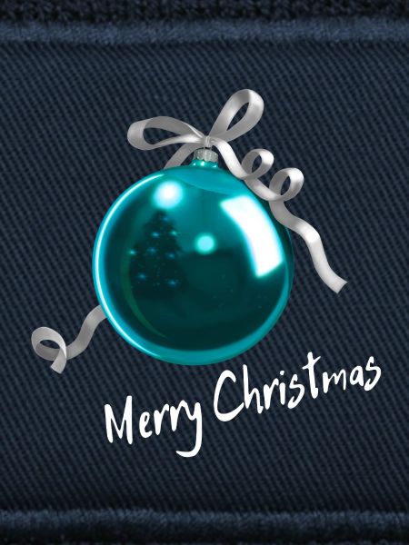 Christbaumkugel Blau - Merry Christmas