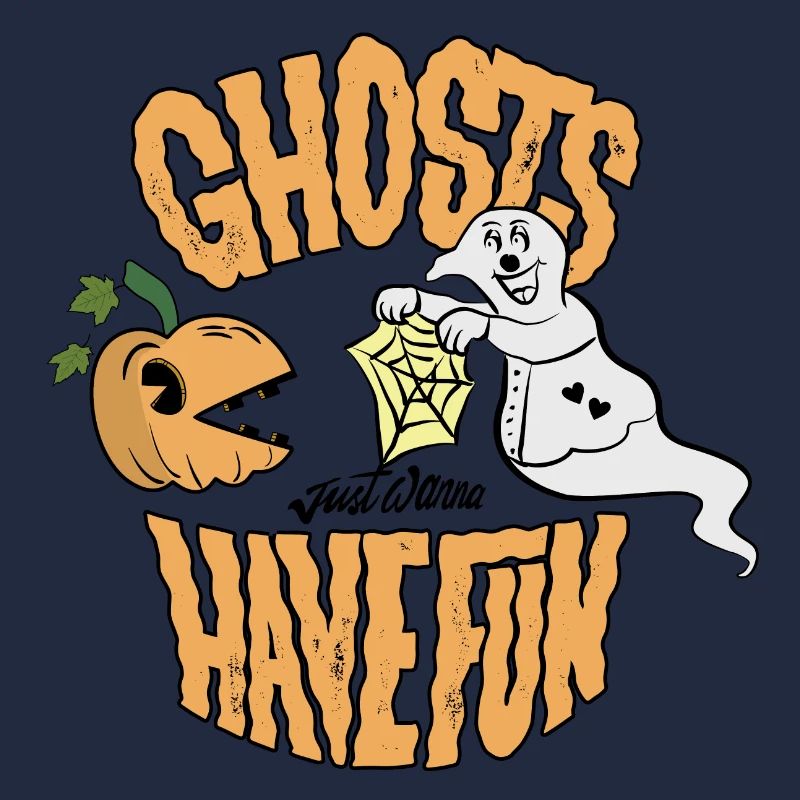 Funny ghost with pumpkin