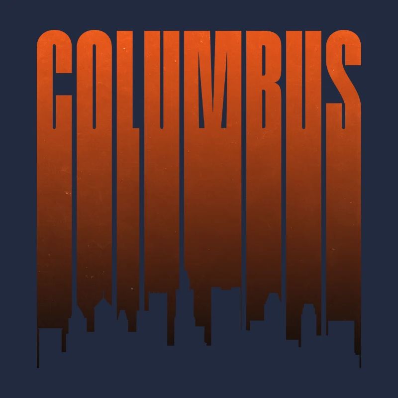 Columbus Skyline Sunset Gradient