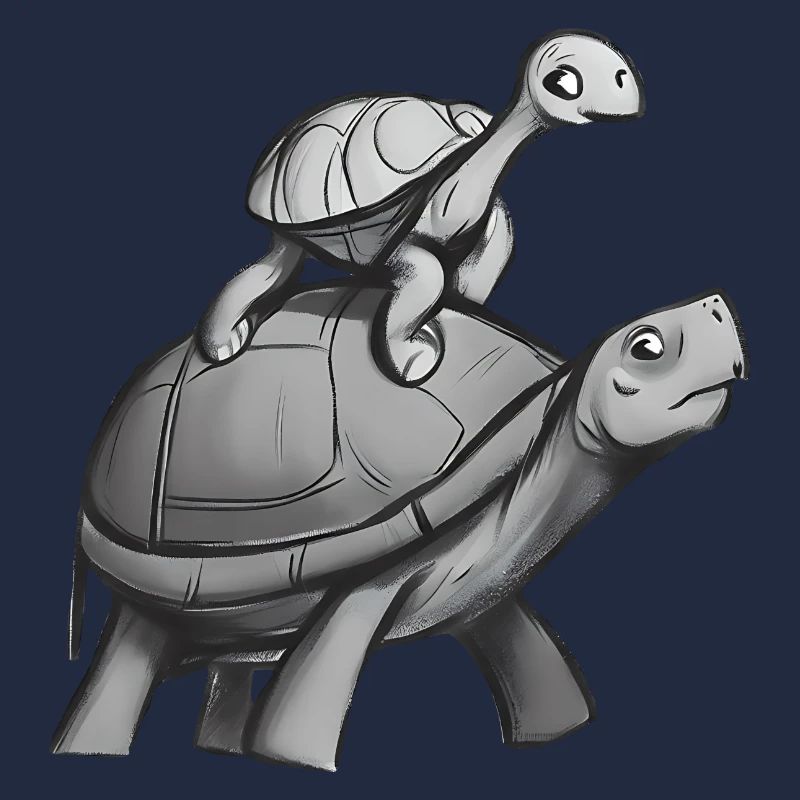 Turtle rides on turtle
