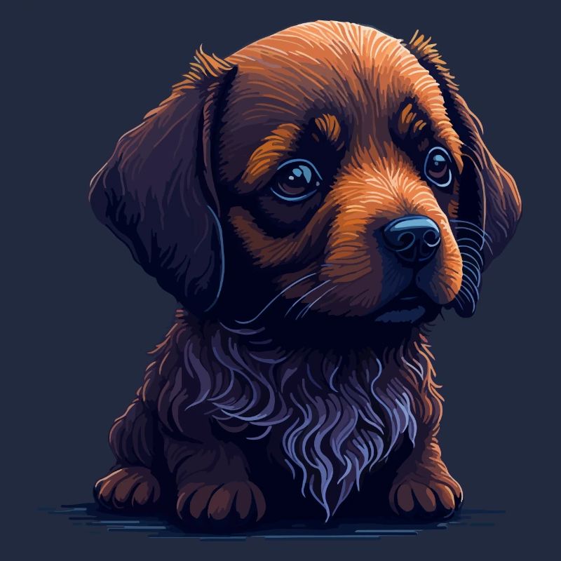 Teckel dans le style numérique