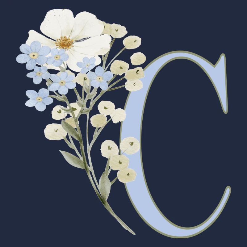 Buchstabe C mit floralem Motiv