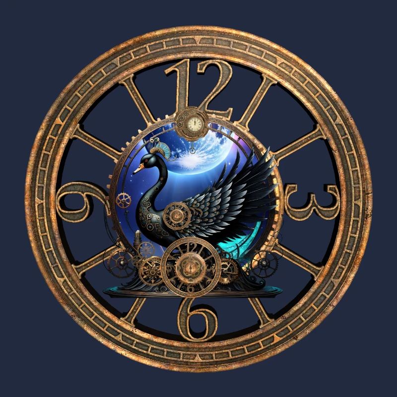 Schwarzer Steampunk-Schwan