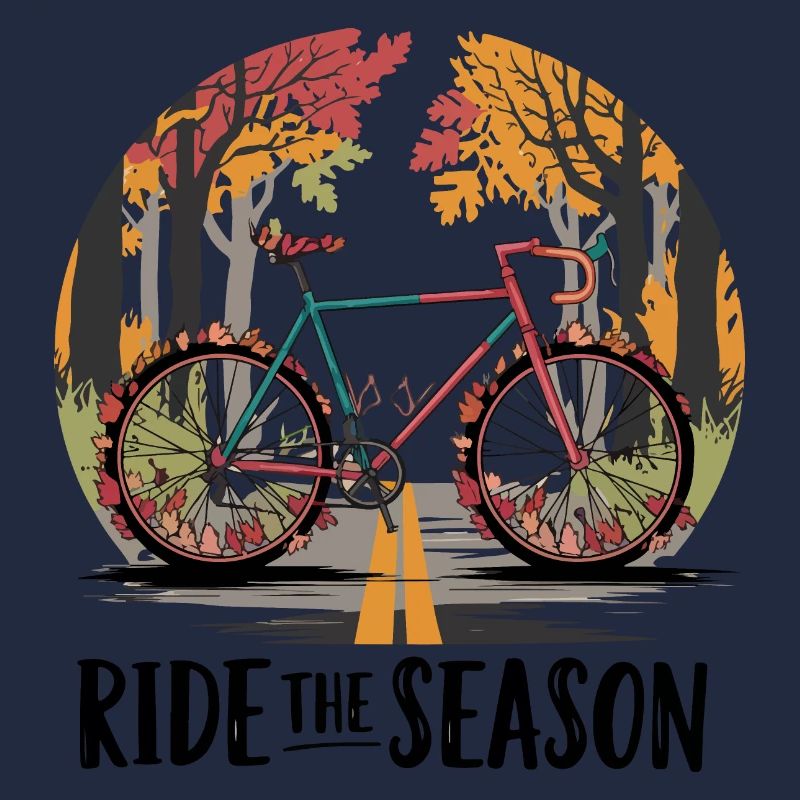 Scène de route cyclable d’automne