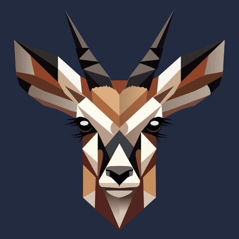 Geometric antelope head – elegance and wilderness
