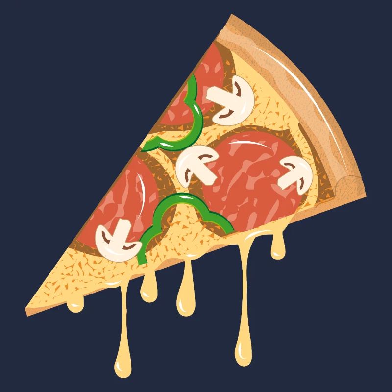 Tranche de pizza dessinée dans un look classique