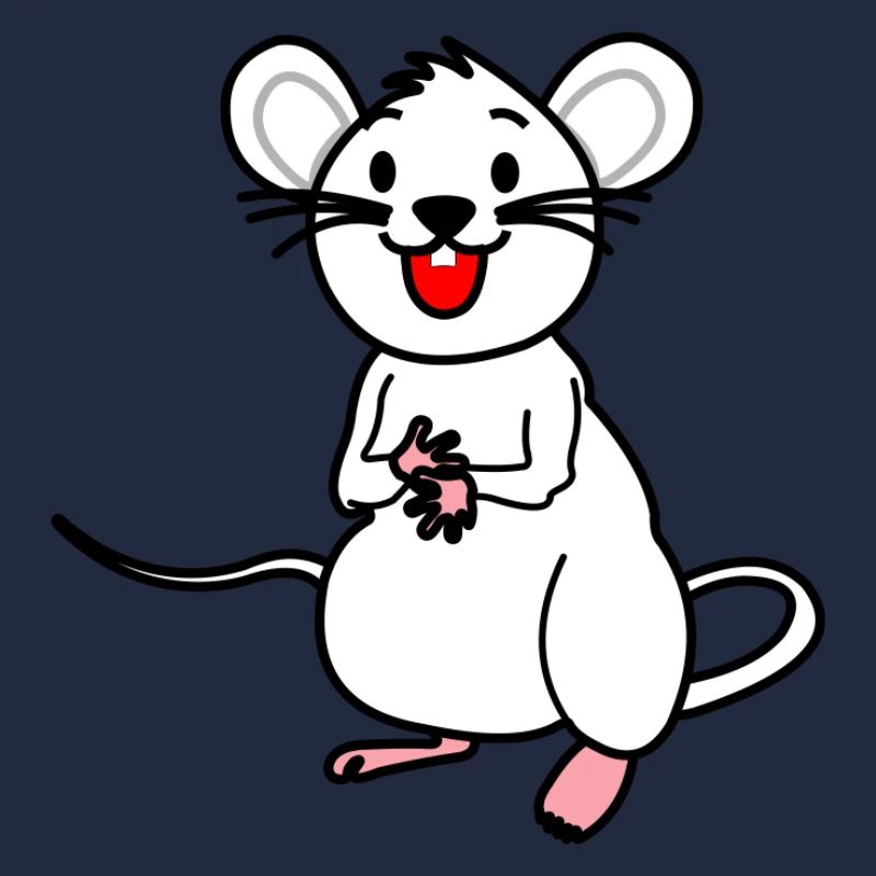 Souris blanche heureuse