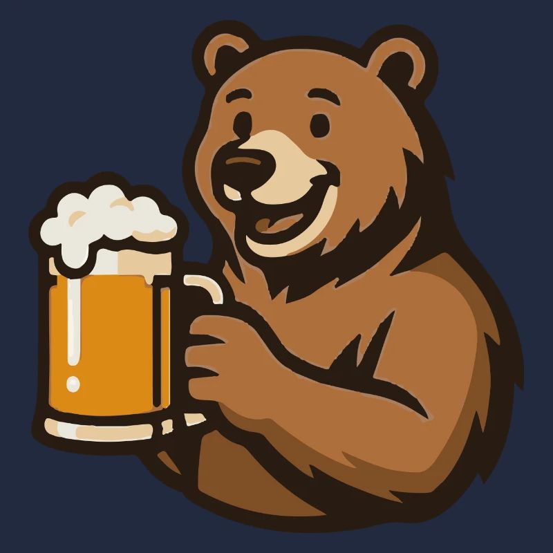 Bär mit Bierglas Illustration