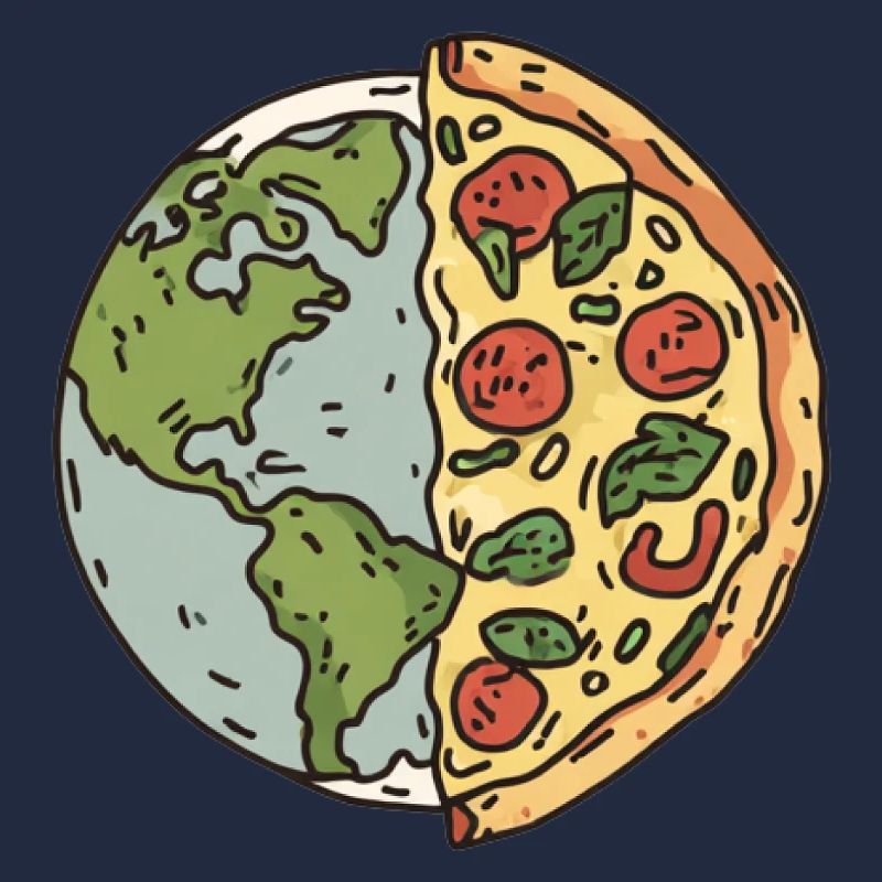 Earth Pizza Slice Design