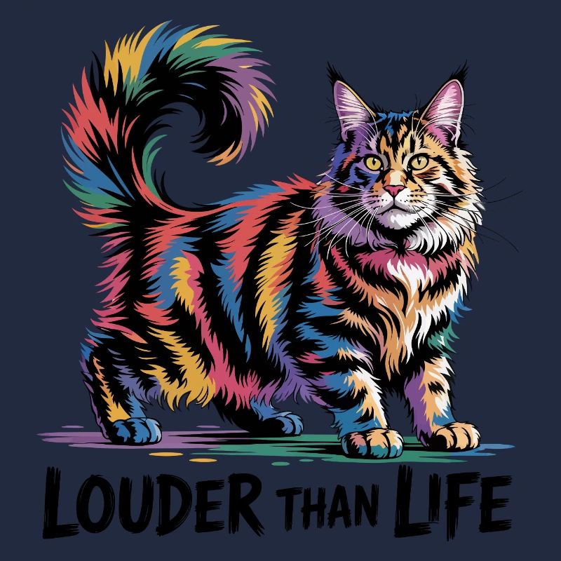 Bunte Regenbogen-Katzenkunst