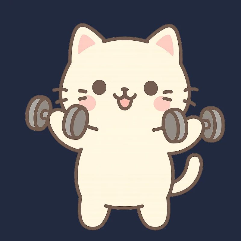 Kitten doing strength training