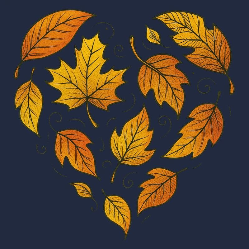 Herbstliches Herzblattmuster