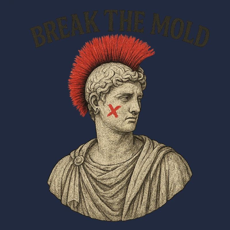 Ancient Bust with Bold Protest Motif