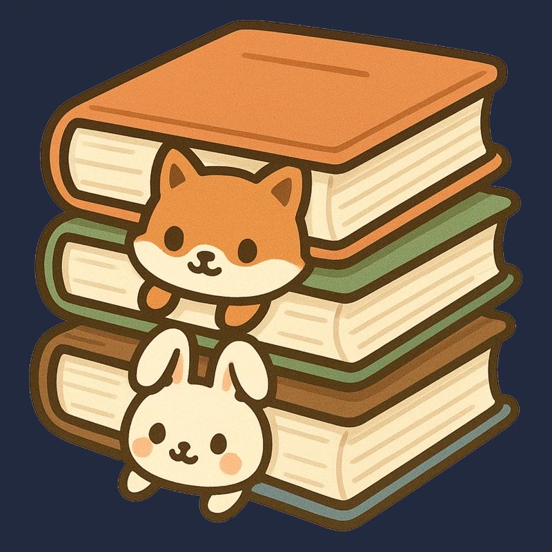 Kawaii Book Stack Duo
