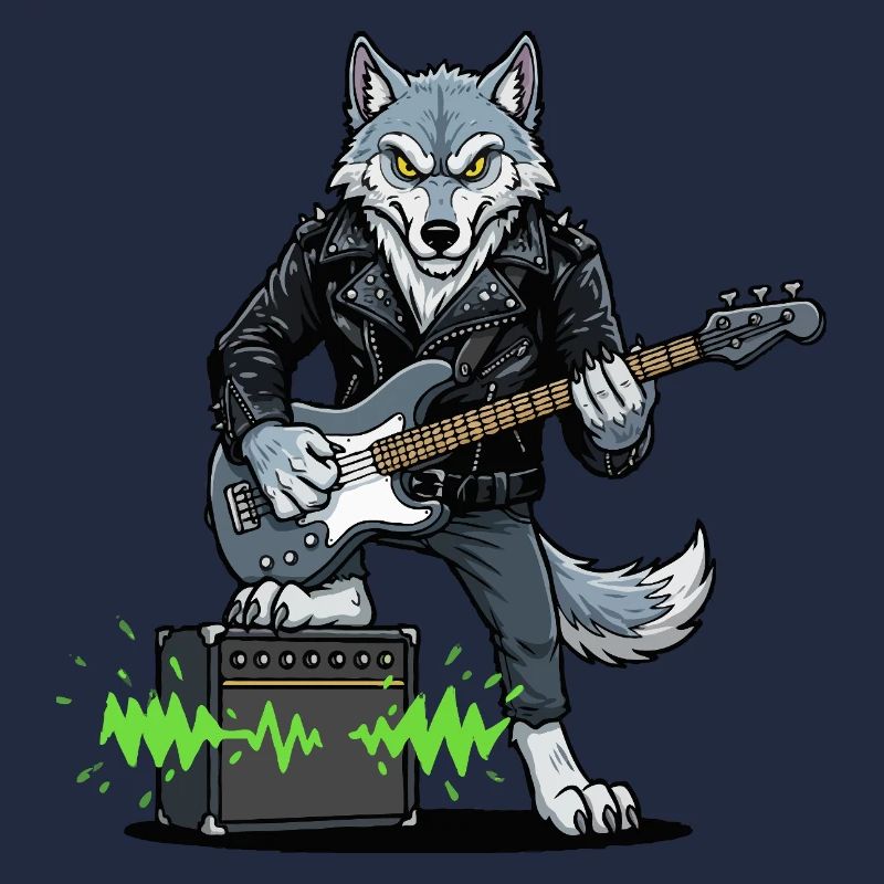 Rockerwolf mit Lederjacke