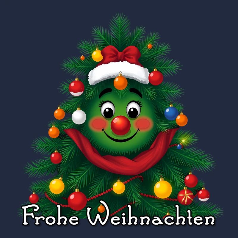 Joyeux sapin de Noël avec visage