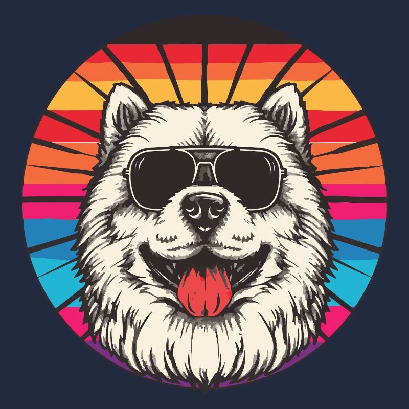 Sonnenbrillen-Hund im Regenbogen