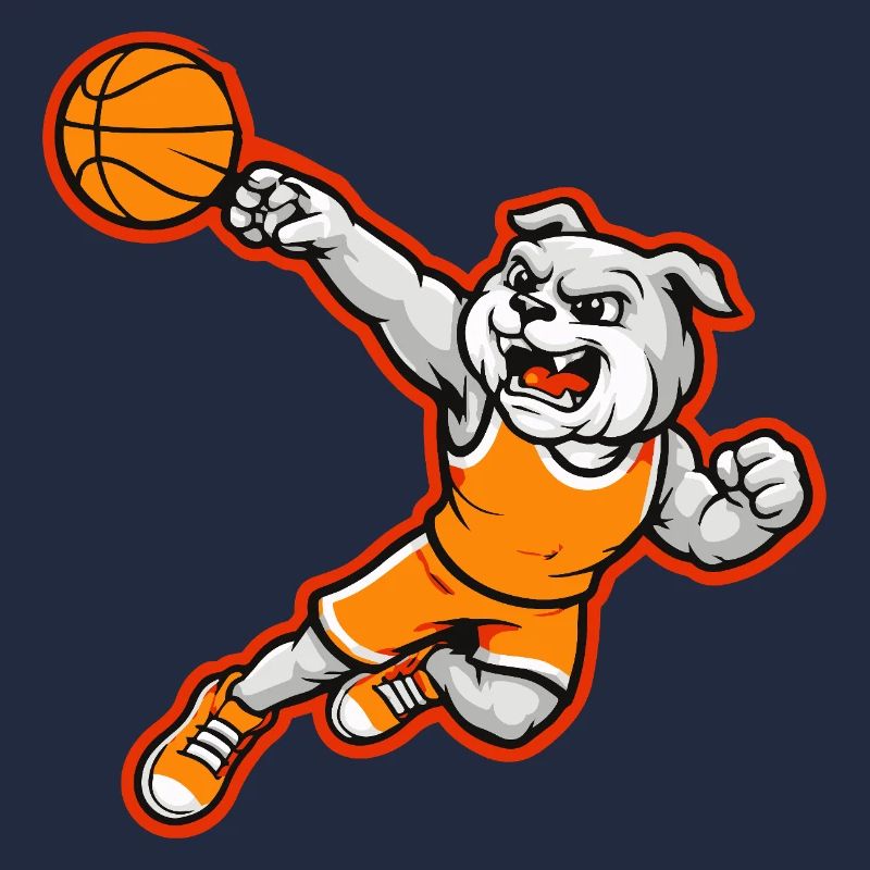 Bulldog Basketball Dunk Maskottchen