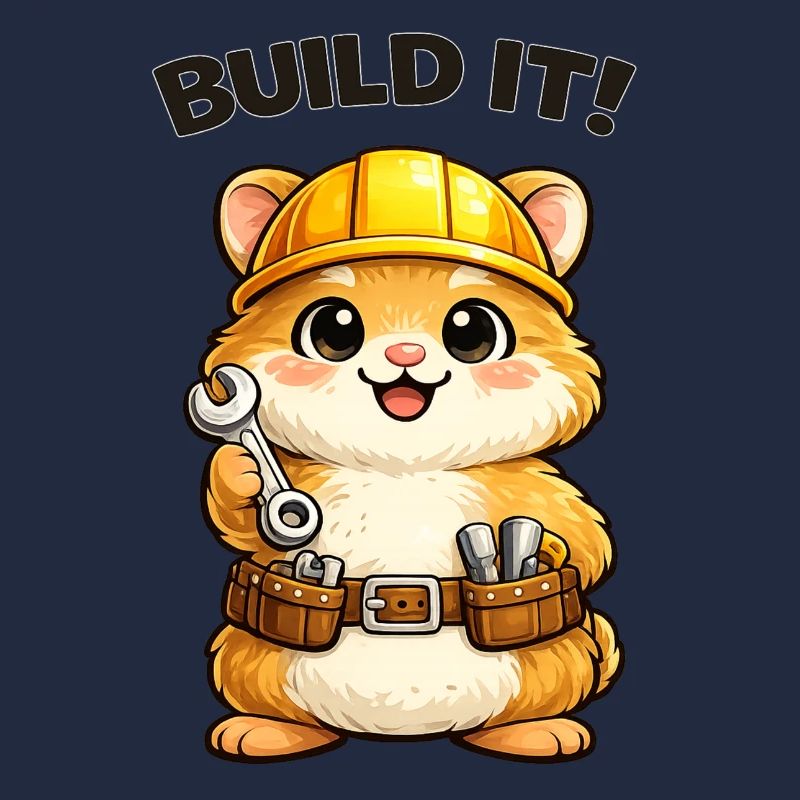 Baukatze: Bauhelm und Werkzeug