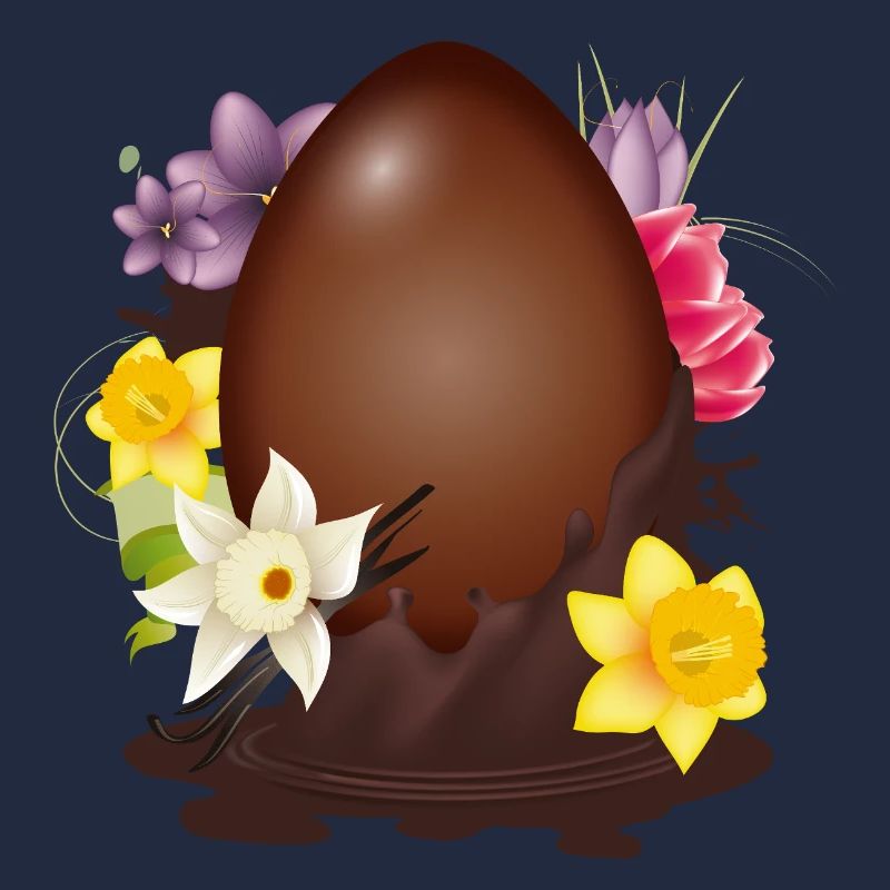 Chocolate Easter Egg with Flowers and Vanilla