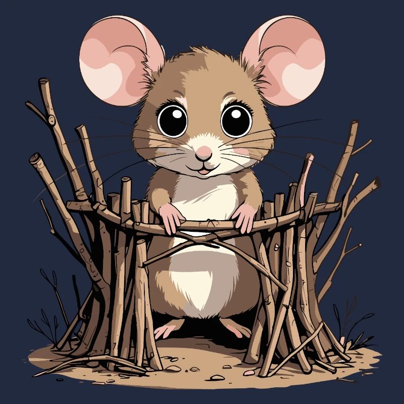 Waldmaus im Astgeflecht