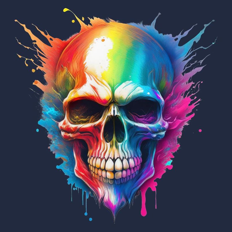Regenbogen-Schädel Farbexplosion
